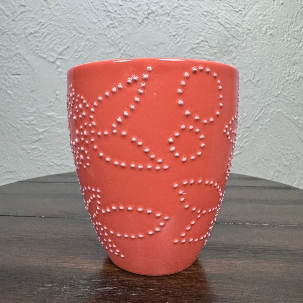 Vintage 2006 Starbucks Orange Embossed 12oz Coffee Mug Tea Cocoa